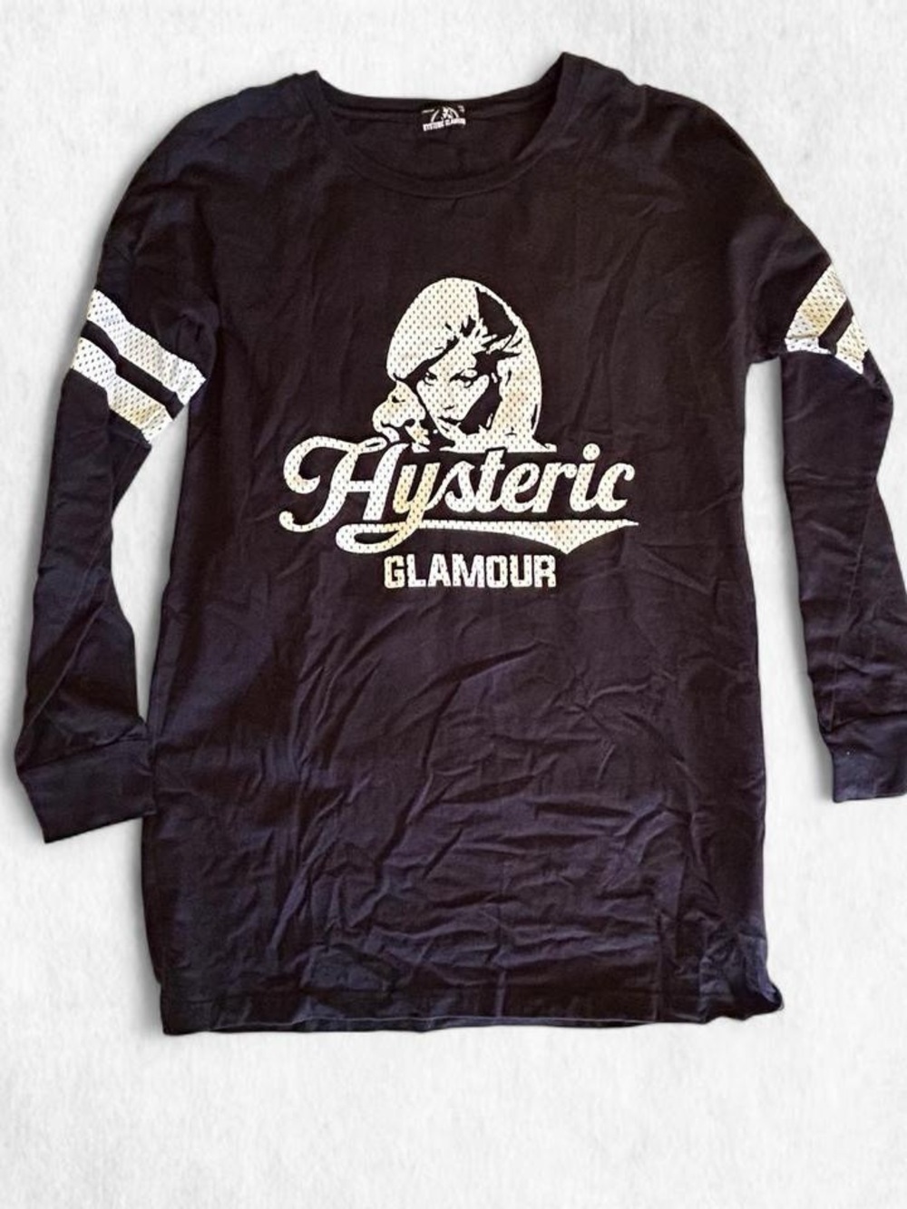 Hysteric Glamour Black Long Sleeve Logo Tee with White Graphic